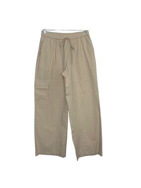 NiMin Pull On Cargo Pants Womens Medium Beige New Elastic Waist Draw String